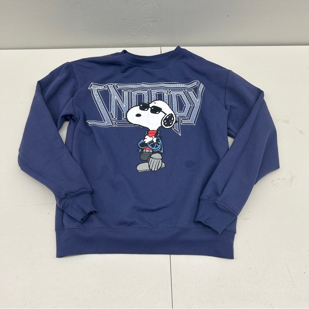 Peanuts Snoopy Graphic Blue Crewneck Sweater